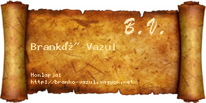 Brankó Vazul névjegykártya